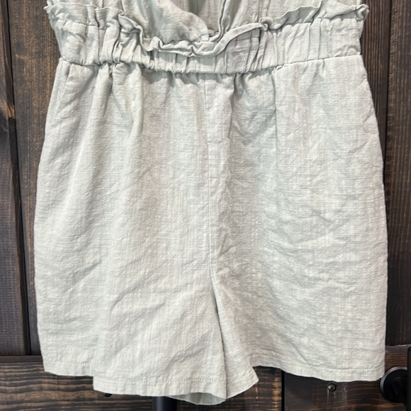 One Clothing Romper S Green Tie Knot Front Cotton Boho Stretch Casual Resortwear - Picture 4 of 10